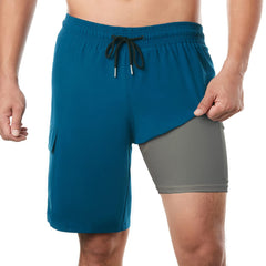 9in Mens Swim Trunks with Compression Liner Cargo Pocket 04