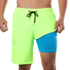 9in Mens Swim Trunks with Compression Liner Cargo Pocket 02