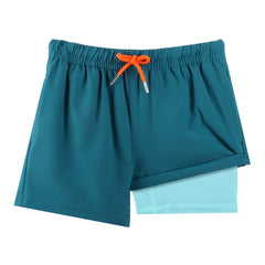 Boys Swim Trunks with Compression Boxer Brief Liner A03