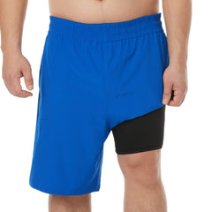 Big and Tall Swim Trunks for Men with Compression Liner(Solid)
