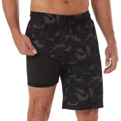 9in Mens Swim Trunks with Compression Liner Cargo Pocket 01