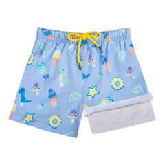 Boys Swim Trunks with Compression Boxer Brief Liner B01
