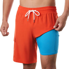 9in Mens Swim Trunks with Compression Liner Cargo Pocket 03