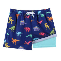 Boys Swim Trunks with Compression Boxer Brief Liner A03