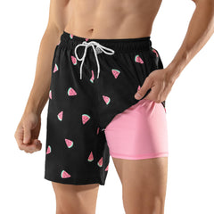 7in Mens Swim Trunks with Compression Liner Two Side Pockets 03