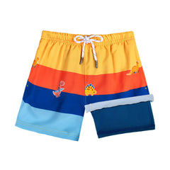 Boys Swim Trunks with Compression Boxer Brief Liner B03