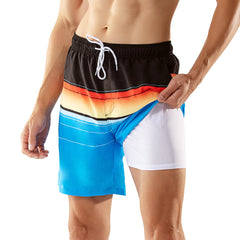 7in Mens Swim Trunks with Compression Liner Two Side Pockets 01