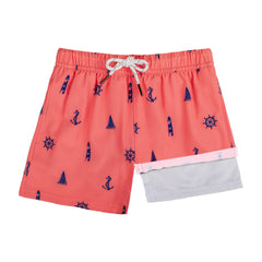 Boys Swim Trunks with Compression Boxer Brief Liner B03