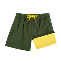 Boys Swim Trunks with Compression Boxer Brief Liner B02