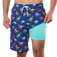 9in Mens Swim Trunks with Compression Liner Cargo Pocket 01