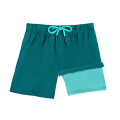 Boys Swim Trunks with Compression Boxer Brief Liner B02