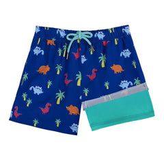 Boys Swim Trunks with Compression Boxer Brief Liner B01