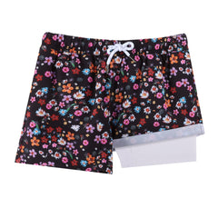 Boys Swim Trunks with Compression Boxer Brief Liner A02