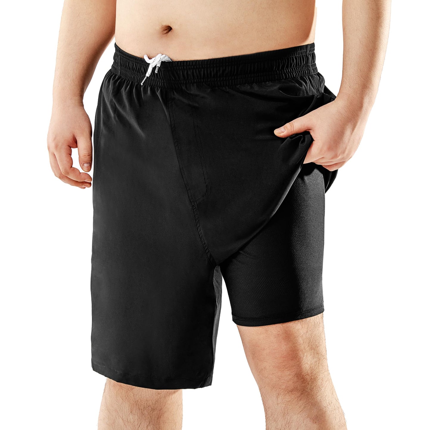 Big and Tall Swim Trunks for Men with Compression Liner(Printed)