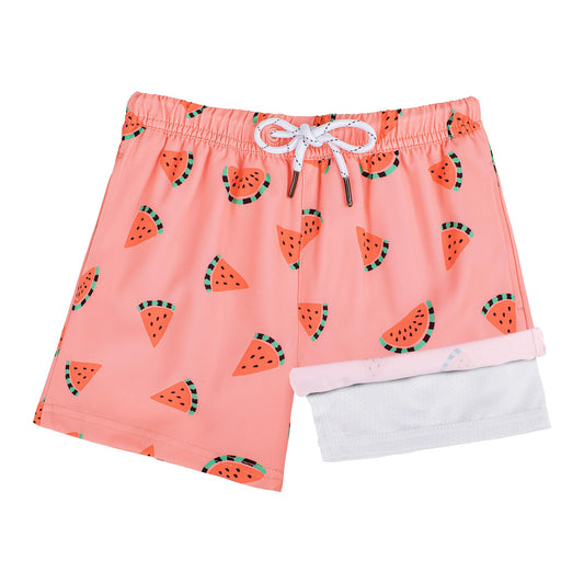 Boys Swim Trunks with Compression Boxer Brief Liner B03