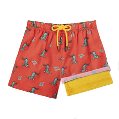 Boys Swim Trunks with Compression Boxer Brief Liner B02