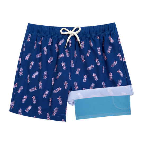 Boys Swim Trunks with Compression Boxer Brief Liner A03