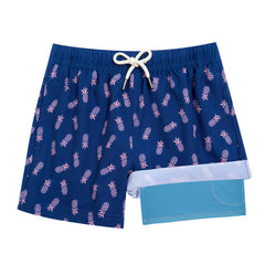 Boys Swim Trunks with Compression Boxer Brief Liner A03