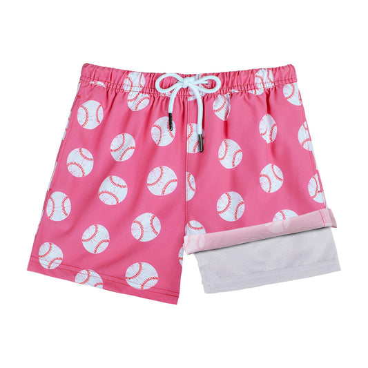 Boys Swim Trunks with Compression Boxer Brief Liner B01