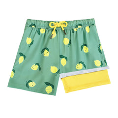 Boys Swim Trunks with Compression Boxer Brief Liner B03