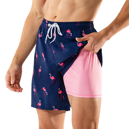 7in Mens Swim Trunks with Compression Liner Two Side Pockets 03