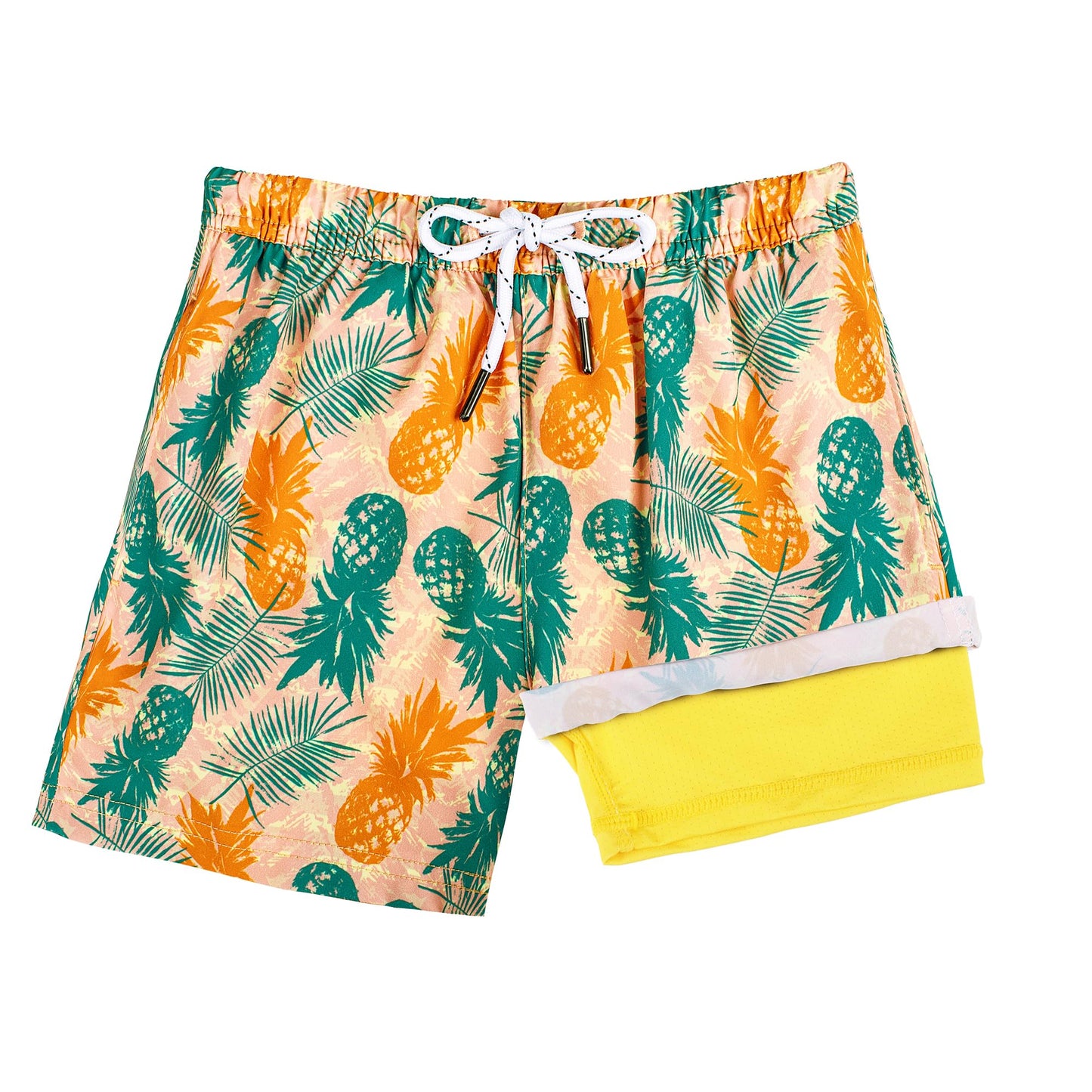 Boys Swim Trunks with Compression Boxer Brief Liner B03