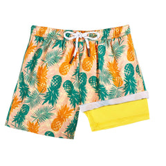 Boys Swim Trunks with Compression Boxer Brief Liner B03