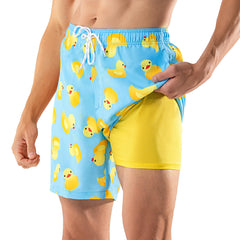 7in Mens Swim Trunks with Compression Liner Two Side Pockets 03