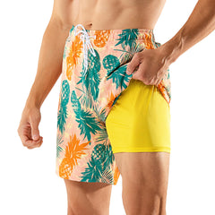 7in Mens Swim Trunks with Compression Liner Two Side Pockets 02