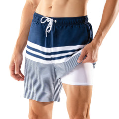 7in Mens Swim Trunks with Compression Liner Two Side Pockets 03