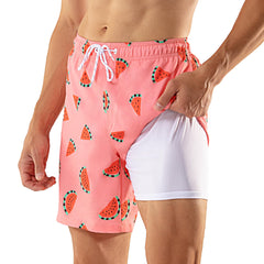 7in Mens Swim Trunks with Compression Liner Two Side Pockets 01