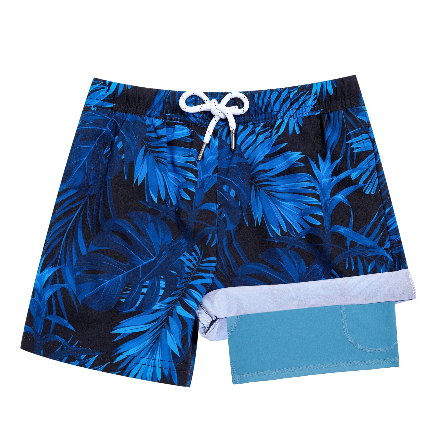Boys Swim Trunks with Compression Boxer Brief Liner A03