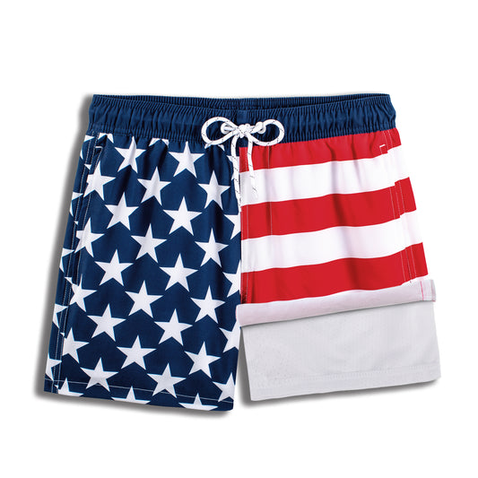Boys Swim Trunks with Compression Boxer Brief Liner B06