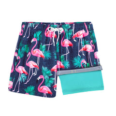 Boys Swim Trunks with Compression Boxer Brief Liner B05