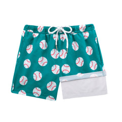 Boys Swim Trunks with Compression Boxer Brief Liner B06