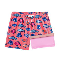 Boys Swim Trunks with Compression Boxer Brief Liner B04