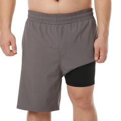 Big and Tall Swim Trunks for Men with Compression Liner(Solid)