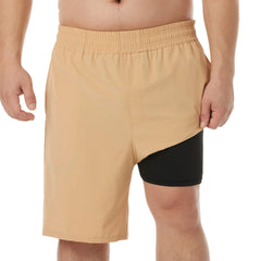 Big and Tall Swim Trunks for Men with Compression Liner(Solid)