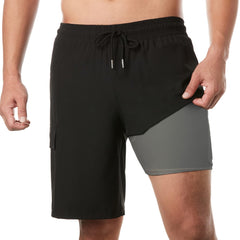 9in Mens Swim Trunks with Compression Liner Cargo Pocket 04