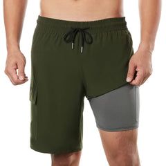 9in Mens Swim Trunks with Compression Liner Cargo Pocket 04