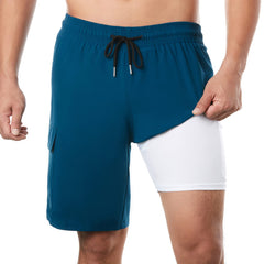 9in Mens Swim Trunks with Compression Liner Cargo Pocket 02