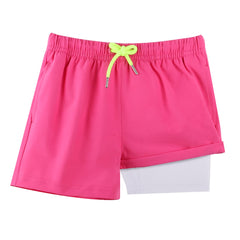 Boys Swim Trunks with Compression Boxer Brief Liner A01