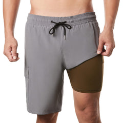 9in Mens Swim Trunks with Compression Liner Cargo Pocket 03