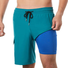 9in Mens Swim Trunks with Compression Liner Cargo Pocket 05