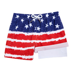 Boys Swim Trunks with Compression Boxer Brief Liner A04