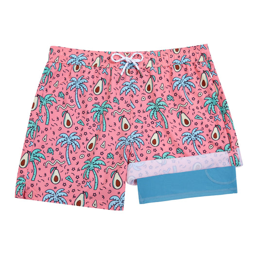 Boys Swim Trunks with Compression Boxer Brief Liner A01