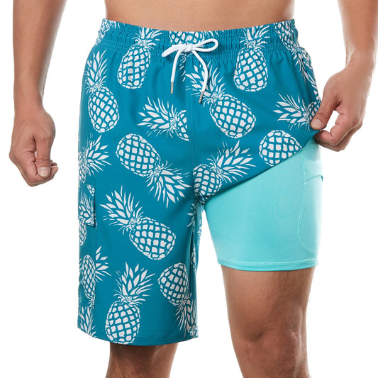 9in Mens Swim Trunks with Compression Liner Cargo Pocket 02