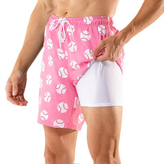 7in Mens Swim Trunks with Compression Liner Two Side Pockets 02
