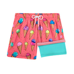 Boys Swim Trunks with Compression Boxer Brief Liner B04